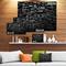 Designart - Black 3D Geometric Background - Abstract Canvas Art Print
